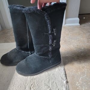 Target Black Suede Faux Fur Lined Boots Size 8